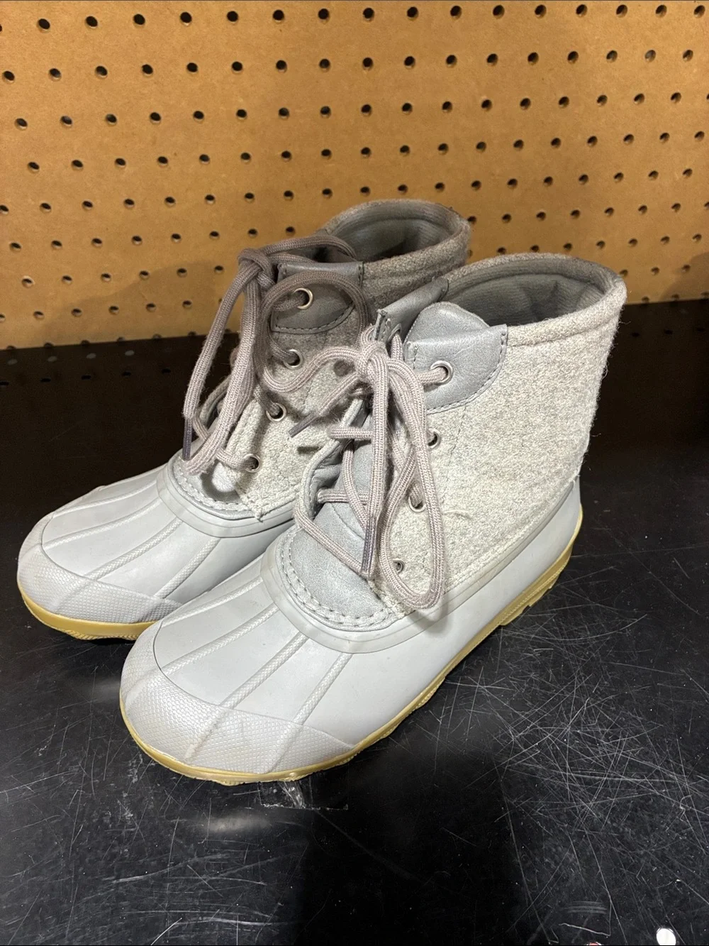 Sperry Kids Gray Lace-Up Rain & Snow Boots